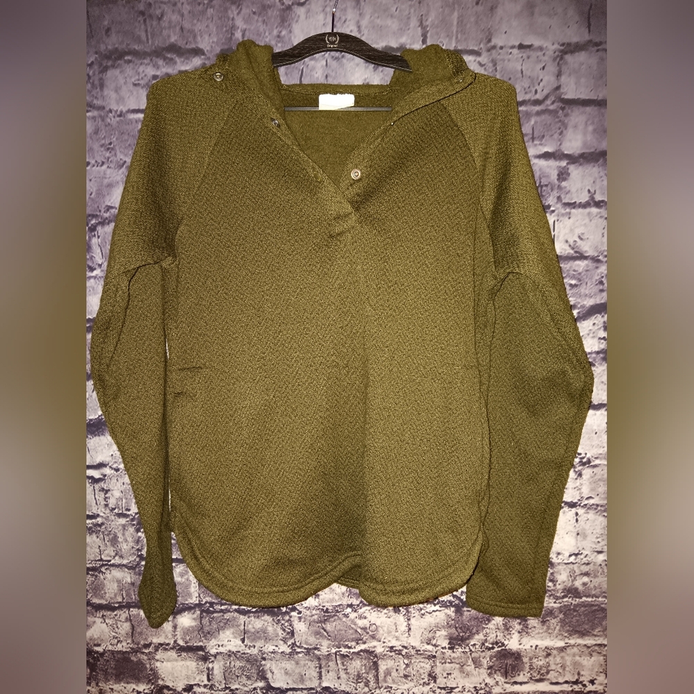 Columbia Green 1/4 Button Sweatshirt sz Medium